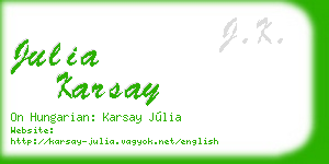 julia karsay business card