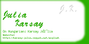 julia karsay business card